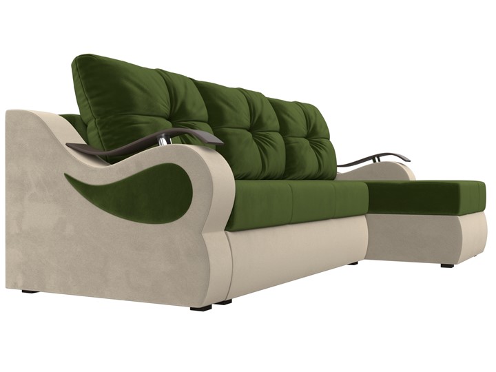 Угловой диван Меркурий, Зеленый/бежевый (вельвет) в Самаре - изображение 2