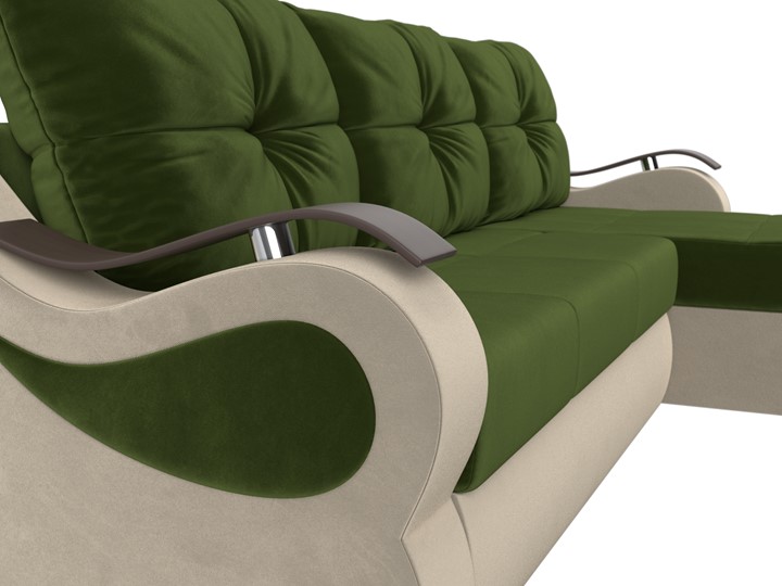 Угловой диван Меркурий, Зеленый/бежевый (вельвет) в Самаре - изображение 3