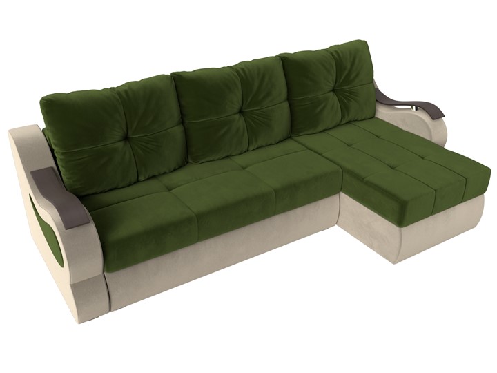 Угловой диван Меркурий, Зеленый/бежевый (вельвет) в Самаре - изображение 4