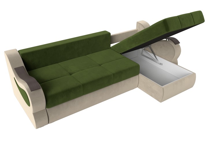 Угловой диван Меркурий, Зеленый/бежевый (вельвет) в Самаре - изображение 6