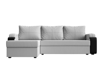 Угловой раскладной диван Николь лайт, Белый/Черный (экокожа) в Самаре - предосмотр 1