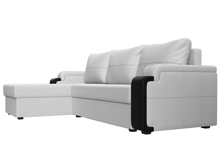 Угловой раскладной диван Николь лайт, Белый/Черный (экокожа) в Тольятти - изображение 2