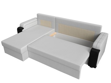 Угловой раскладной диван Николь лайт, Белый/Черный (экокожа) в Самаре - предосмотр 5