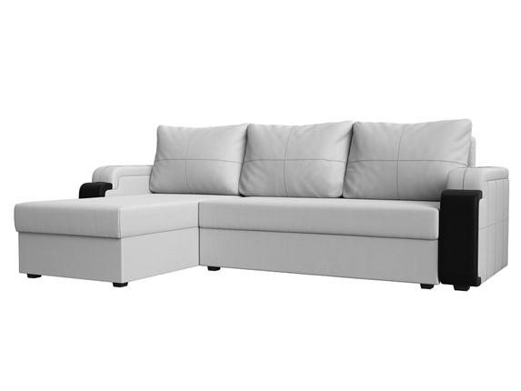 Угловой раскладной диван Николь лайт, Белый/Черный (экокожа) в Самаре - изображение