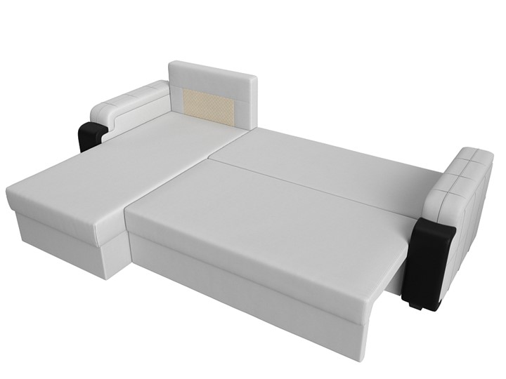 Угловой раскладной диван Николь лайт, Белый/Черный (экокожа) в Самаре - изображение 6