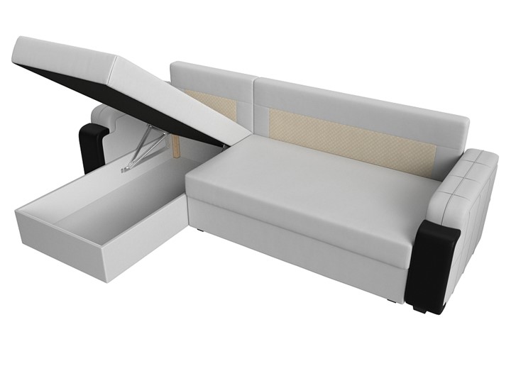 Угловой раскладной диван Николь лайт, Белый/Черный (экокожа) в Самаре - изображение 7