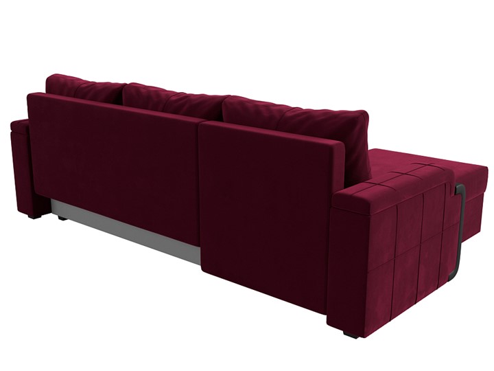 Угловой раскладной диван Николь лайт, Бордовый/Черный (микровельвет/экокожа) в Тольятти - изображение 8