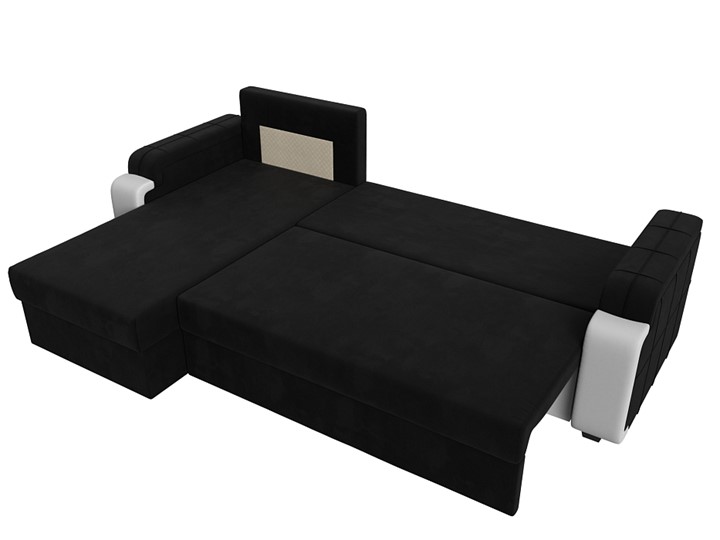 Угловой раскладной диван Николь лайт, Черный/Белый (микровельвет/экокожа) в Тольятти - изображение 6