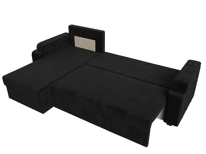 Угловой диван Николь лайт, Черный/Черный (велюр/экокожа) в Тольятти - изображение 6
