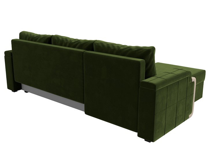 Угловой диван с оттоманкой Николь лайт, Зеленый/Бежевый (микровельвет/экокожа) в Самаре - изображение 8