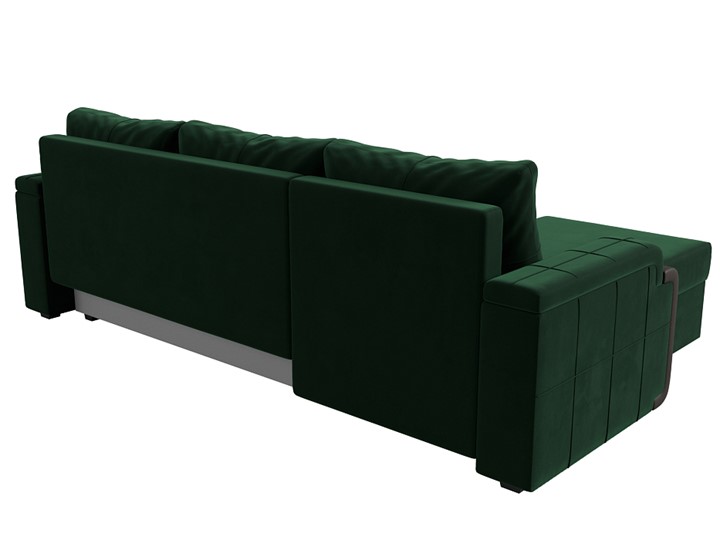 Угловой раскладной диван Николь лайт, Зеленый/Коричневый (велюр/экокожа) в Самаре - изображение 8