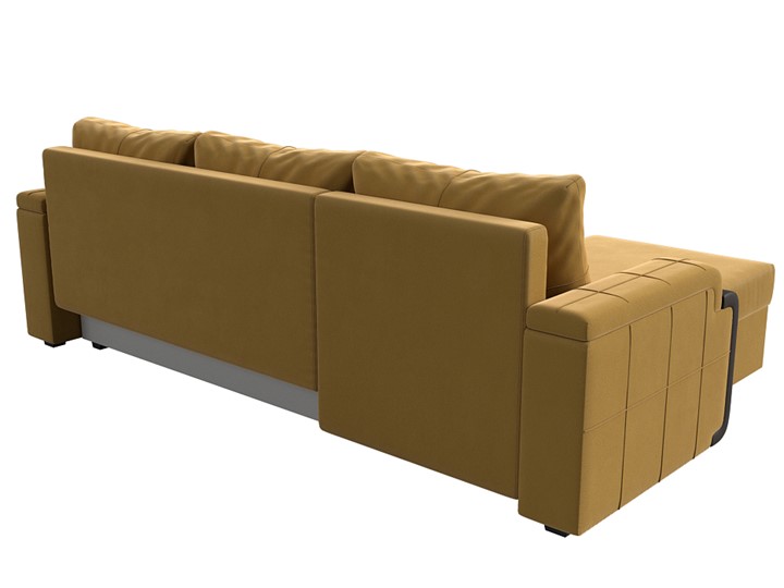 Угловой раскладной диван Николь лайт, Желтый/Коричневый (микровельвет/экокожа) в Самаре - изображение 8