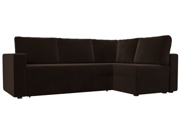 Угловой раскладной диван Оливер, Коричневый (микровельвет) в Самаре