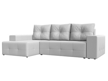 Угловой диван с оттоманкой Перри, Белый (Экокожа) в Самаре