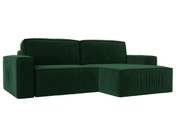 Угловой раскладной диван Прага Классик, Зеленый (Велюр) в Тольятти