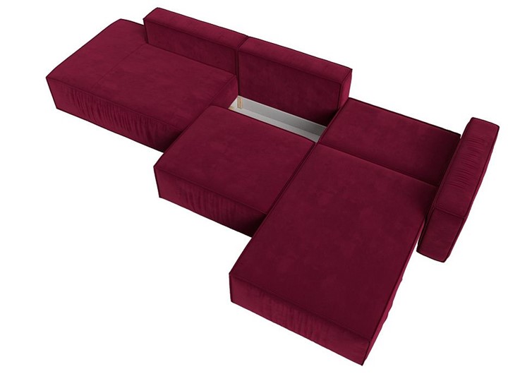 Угловой раскладной диван Прага Модерн лонг, Бордовый (микровельвет) в Тольятти - изображение 1