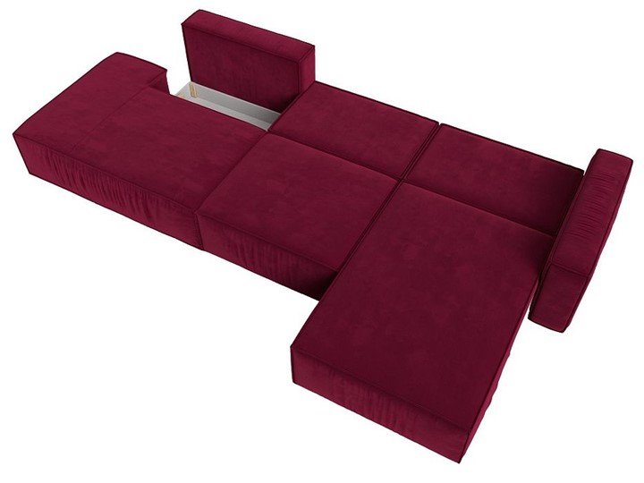 Угловой раскладной диван Прага Модерн лонг, Бордовый (микровельвет) в Самаре - изображение 2