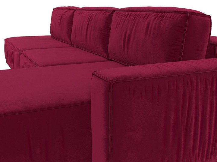 Угловой раскладной диван Прага Модерн лонг, Бордовый (микровельвет) в Самаре - изображение 5