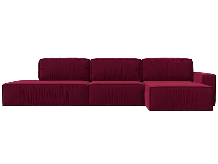 Угловой раскладной диван Прага Модерн лонг, Бордовый (микровельвет) в Самаре - изображение 9