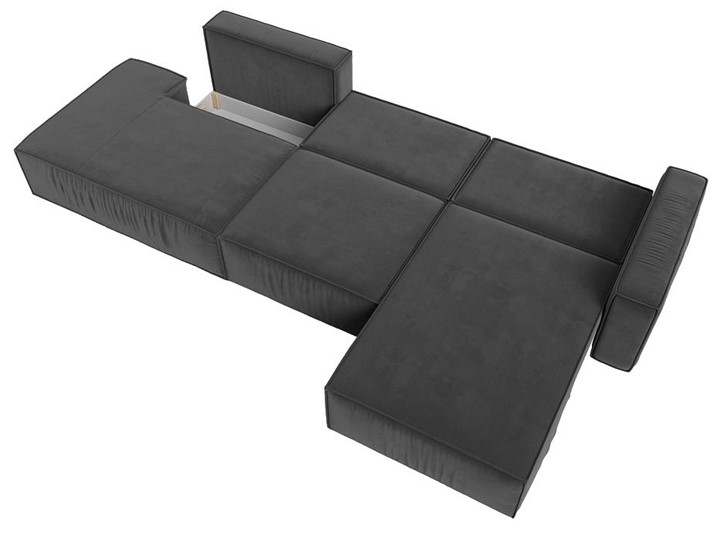 Угловой раскладной диван Прага Модерн лонг, Серый (Велюр) в Самаре - изображение 3