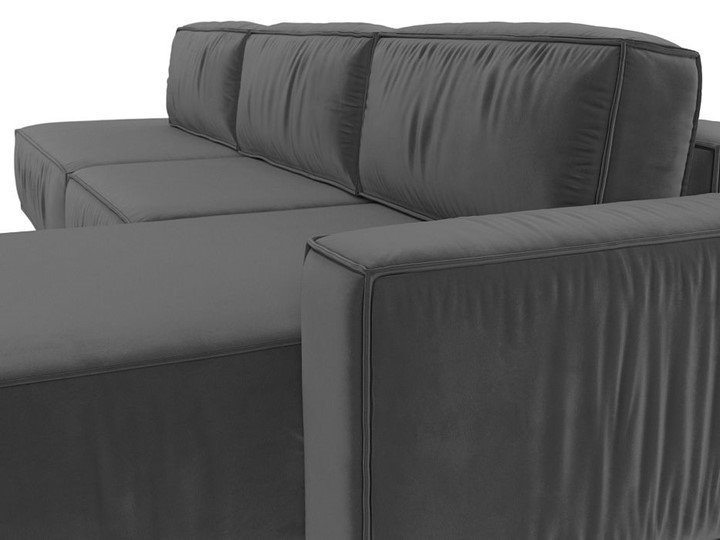 Угловой раскладной диван Прага Модерн лонг, Серый (Велюр) в Самаре - изображение 8