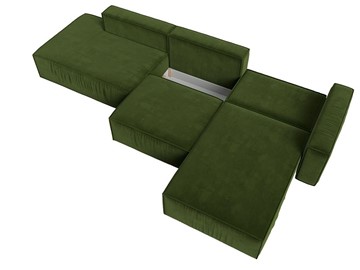 Угловой раскладной диван Прага Модерн лонг, Зеленый (микровельвет) в Самаре - предосмотр 1