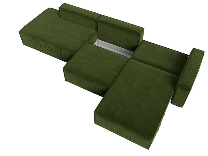 Угловой раскладной диван Прага Модерн лонг, Зеленый (микровельвет) в Тольятти - изображение 1