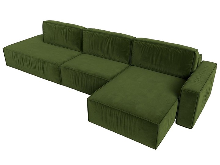 Угловой раскладной диван Прага Модерн лонг, Зеленый (микровельвет) в Самаре - изображение 4