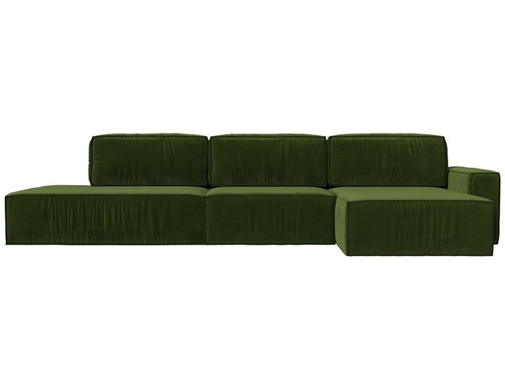 Угловой раскладной диван Прага Модерн лонг, Зеленый (микровельвет) в Самаре - изображение 7