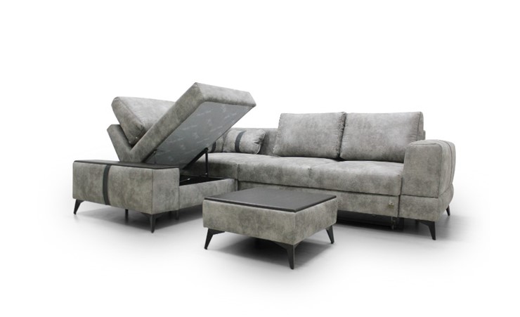 Угловой диван с узкой спинкой Даллас  м6,2+м3+м4+м9+м6+м15 отдельный +2 малые подушки+ящик в малой части в Самаре - изображение 2