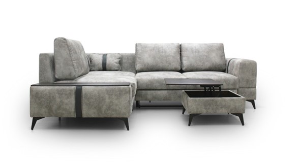 Угловой диван с узкой спинкой Даллас  м6,2+м3+м4+м9+м6+м15 отдельный +2 малые подушки+ящик в малой части в Самаре - изображение