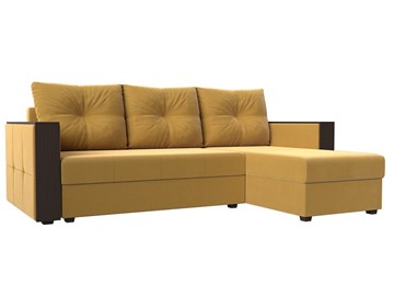 Угловой раскладной диван Валенсия Лайт, Желтый (Микровельвет) в Самаре