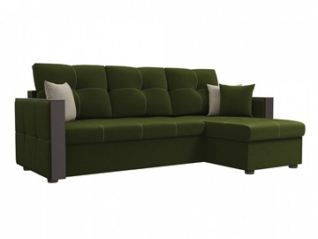 Угловой диван для гостиной Валенсия, Зеленый (микровельвет) в Самаре