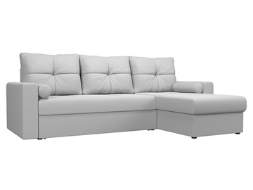 Угловой диван с оттоманкой Верона, Белый (Экокожа) в Самаре