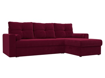 Угловой диван с оттоманкой Верона, Бордовый (микровельвет) в Тольятти
