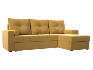 Угловой диван с оттоманкой Верона Лайт, Желтый (микровельвет) в Тольятти