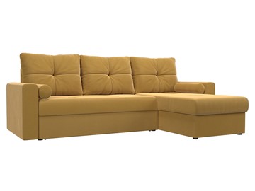 Угловой раскладной диван Верона, Желтый (микровельвет) в Тольятти