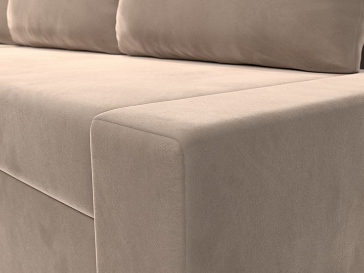 Угловой раскладной диван Версаль, Бежевый/Коричневый (велюр) в Тольятти - изображение 3