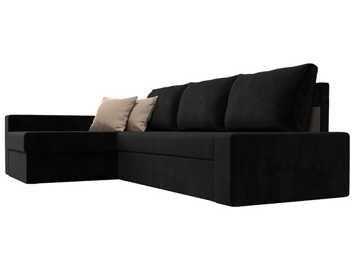 Угловой диван Версаль, Черный/Бежевый (велюр) в Самаре - изображение 2