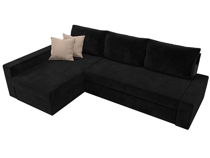 Угловой диван Версаль, Черный/Бежевый (велюр) в Самаре - изображение 4
