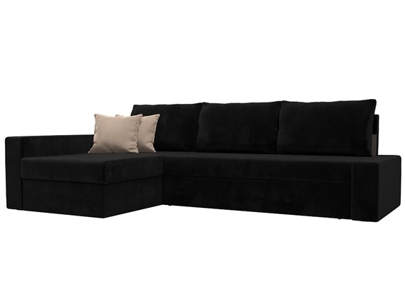 Угловой диван Версаль, Черный/Бежевый (велюр) в Самаре - изображение