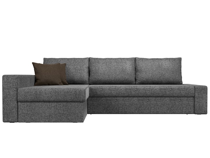 Угловой раскладной диван Версаль, Серый/Коричневый (рогожка) в Самаре - изображение 1