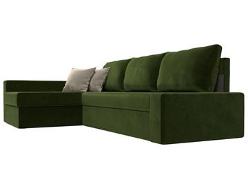 Угловой раскладной диван Версаль, Зеленый/Бежевый (микровельвет) в Самаре - предосмотр 2