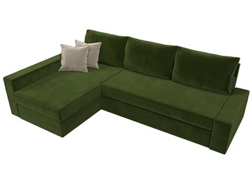 Угловой раскладной диван Версаль, Зеленый/Бежевый (микровельвет) в Тольятти - предосмотр 4