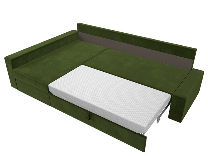 Угловой раскладной диван Версаль, Зеленый/Бежевый (микровельвет) в Самаре - изображение 5