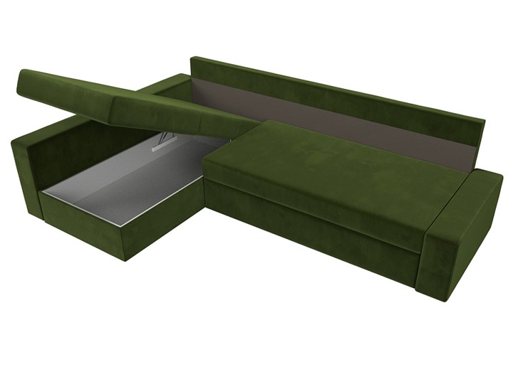 Угловой раскладной диван Версаль, Зеленый/Бежевый (микровельвет) в Самаре - изображение 6