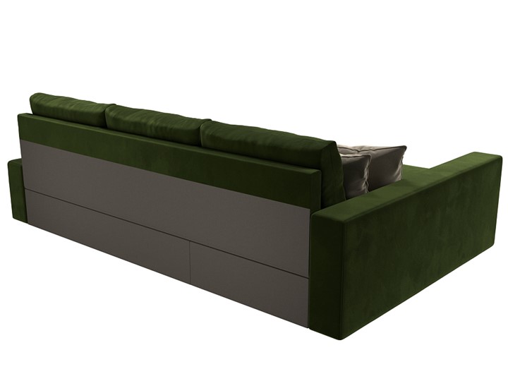 Угловой раскладной диван Версаль, Зеленый/Бежевый (микровельвет) в Самаре - изображение 7