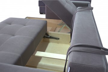 Угловой диван Fashion soft 210 (Uno grey + Brix latte) в Тольятти - предосмотр 3