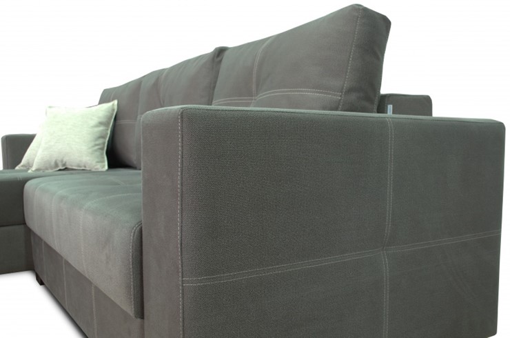 Угловой диван Fashion soft 210 (Uno grey + Brix latte) в Тольятти - изображение 5