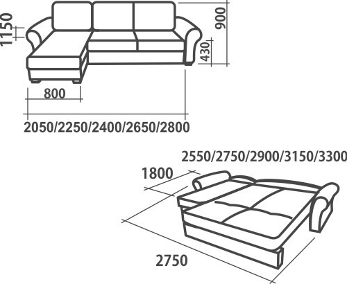 Угловой диван Аккордеон-1, 290 (круглые подлокотники) с коробом в Самаре - изображение 2
